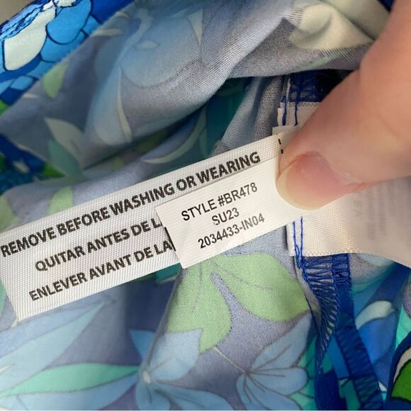 J. Crew Button-front 100% cotton shift dress in cobalt floral Small NWT - Picture 8 of 8